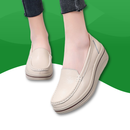 Synthetic Leather Platform Loafers