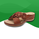 Orthopedic slides for women in synthetic leather for summer