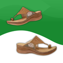 Orthopedic slides for women with wedge heels