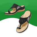 Orthopedic slides for women with wedge heels