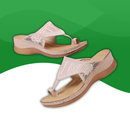 Orthopedic slides for women with wedge heels
