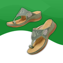 Orthopedic slides for women with wedge heels