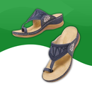 Orthopedic slides for women with wedge heels