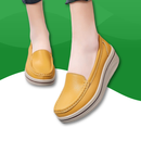 Synthetic Leather Platform Loafers