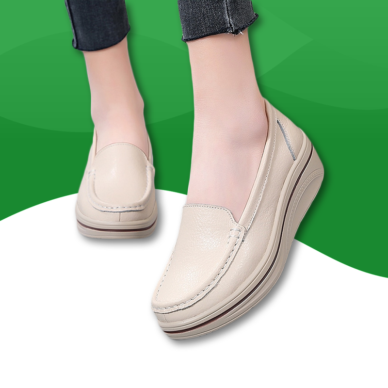Synthetic Leather Platform Loafers