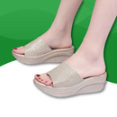 Orthopedic slides iridescent and platform for women