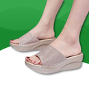 Orthopedic slides iridescent and platform for women