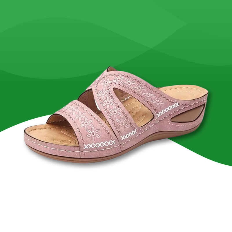 Orthopedic slides with floral design for women