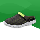 Orthopedic slippers in green and gray for men